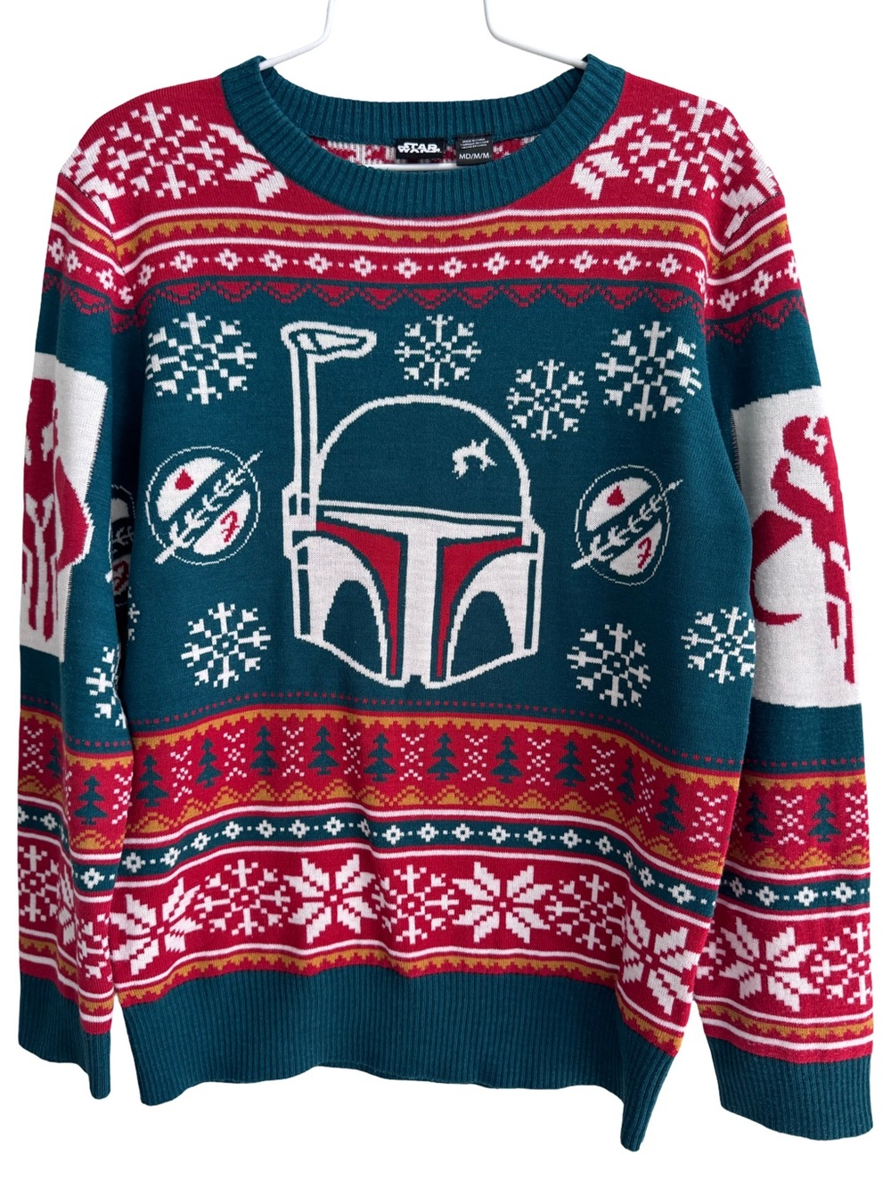 Star Wars Boba Fett The Mandalorian Winter Holiday Sweater Size Medium